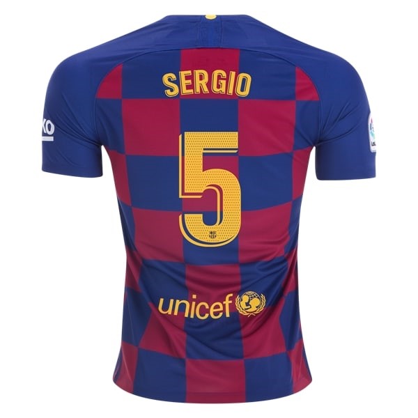 Camiseta Barcelona NO.5 Sergio 1ª 2019-2020 Azul Rojo
